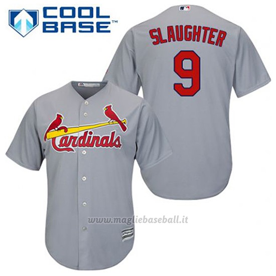 Maglia Baseball Uomo St. Louis Cardinals Enos Slaughter 9 Grigio Cool Base